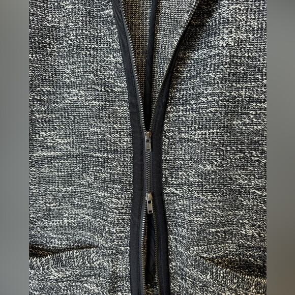 Eileen Fisher Black Tweed Zip Up Jacket With Ponte Knit Side Panels Size XL - Picture 7 of 14